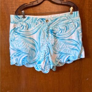 Lilly Pulitzer The Butter Cup Shorts Aqua Blue     White